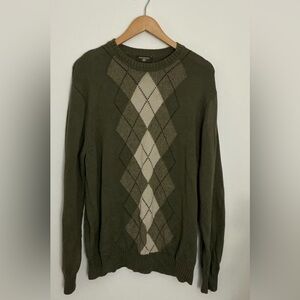 Dockers Men's Green Argyle Crewneck Sweater